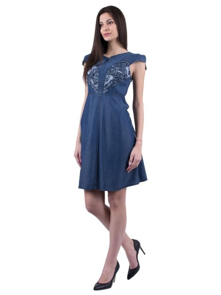 Rochie din vara din denim din tencel R 19145